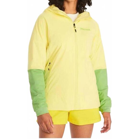 NEW MARMOT novus lt hybrid insulated hoodie in yellow display picture 1